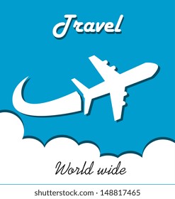 travel world wide over sky background vector illustration 