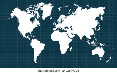 Travel worldwide, map silhouette backdrop. World map vector, isolated on background. Flat Earth, map template for web site pattern, anual report, inphographics. Globe similar worldmap icon. 