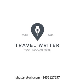 travel writer icon logo design