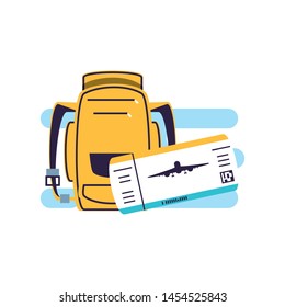 travelbag with ticket flight document