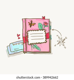 Travelbook album. Vector illustration