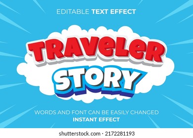 traveler 3d text effect typography	