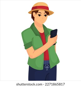 Traveler Boy Character Design Illustration