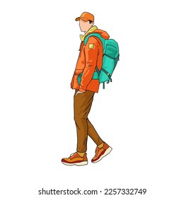 traveler boy drawing vector illustrator