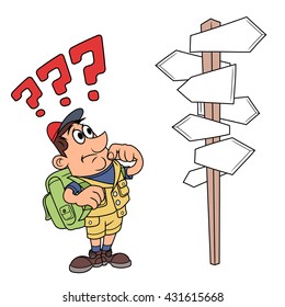 Traveler is confused by road sign 4