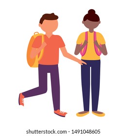 Traveler couple design, trip airport vacation journey holiday transport and voyage theme Vector illustration