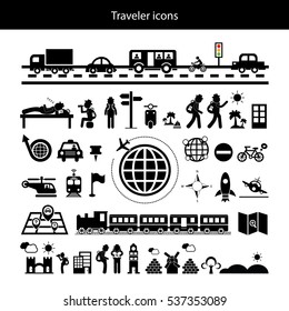 traveler explorer icon on white background  