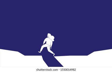 traveler or explorer standing and looking straight on a view. Trendy flat illustration concept of discovery, exploration, hiking, adventure, tourism, travel, achievement, dreams, self-work