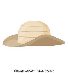 Traveler hat isolated on white background. Flat vector illustration.