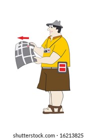 the traveler is holding a map