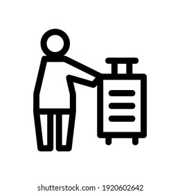 traveler icon or logo isolated sign symbol vector illustration - high quality black style vector icons
