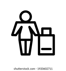 traveler icon or logo isolated sign symbol vector illustration - high quality black style vector icons
