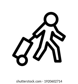 traveler icon or logo isolated sign symbol vector illustration - high quality black style vector icons
