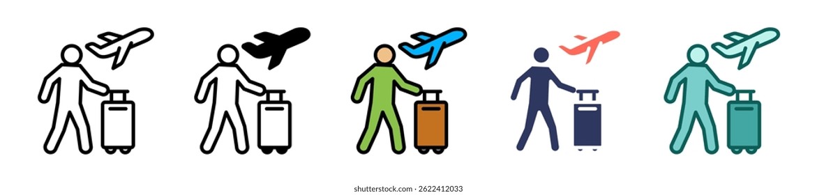 Icono de viajero Ilustración vectorial múltiple