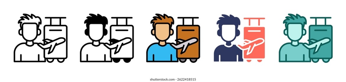 Icono de viajero Ilustración vectorial múltiple