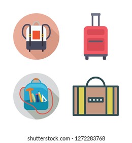 traveler icon set. vector set about suitcase and backpack icons set.