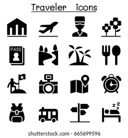 Traveler icon set vector illustration Graphic Design