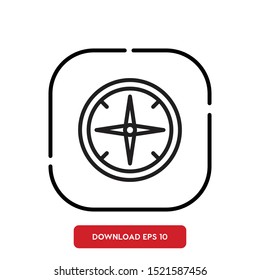 Traveler instrument symbol, Compass outline vector icon
