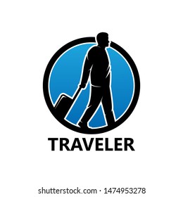 Traveler Logo Template Design Vector, Emblem, Design Concept, Creative Symbol, Icon