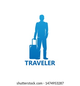 Traveler Logo Template Design Vector, Emblem, Design Concept, Creative Symbol, Icon