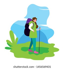traveler man with backpack vacations