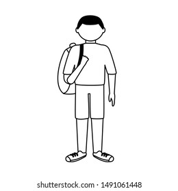 Traveler man design, trip airport vacation journey holiday transport and voyage theme Vector illustration