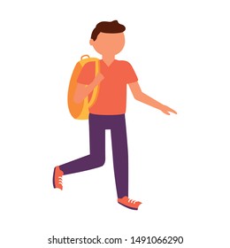 Traveler man design, trip airport vacation journey holiday transport and voyage theme Vector illustration