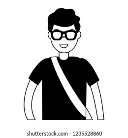 traveler man tourist on white background