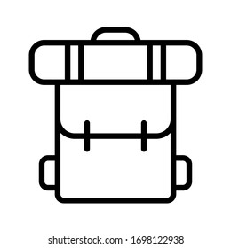 traveler marching backpack. vector illustration. Backpack icon on white background