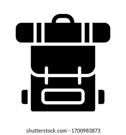 viajero marchando mochila. ilustración vectorial. Icono de mochila sobre fondo blanco