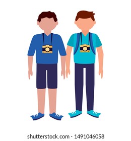 Traveler men design, trip airport vacation journey holiday transport and voyage theme Vector illustration