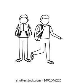 Traveler men design, trip airport vacation journey holiday transport and voyage theme Vector illustration