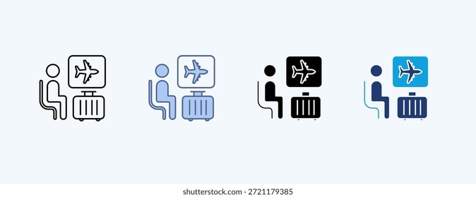 Vector de ilustración de múltiples iconos de viajero