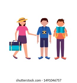 Traveler people design, trip airport vacation journey holiday transport and voyage theme Vector illustration