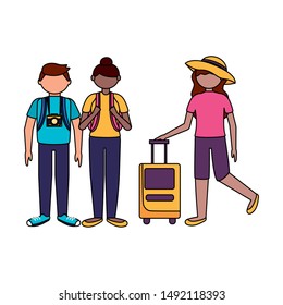 Traveler people design, trip airport vacation journey holiday transport and voyage theme Vector illustration