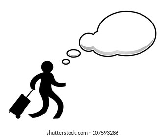 Traveler with speech bubble