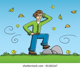 Traveler is standing on a ground.