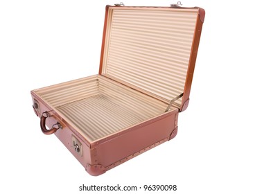 A traveler suitcase isolated over a white background
