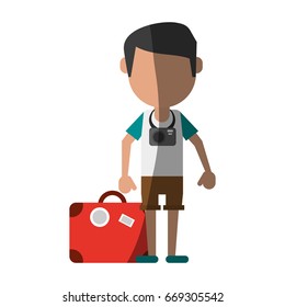 traveler or tourist avatar icon image 