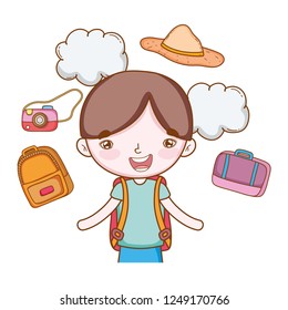 traveler with travel elements