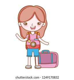 traveler with travel elements