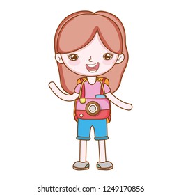 traveler with travel elements