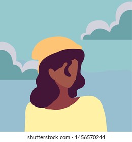 traveler woman character in the outdoors