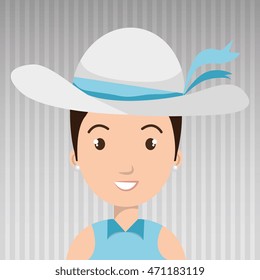 traveler woman tourist icon vector illustration design