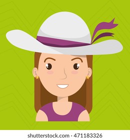 traveler woman tourist icon vector illustration design