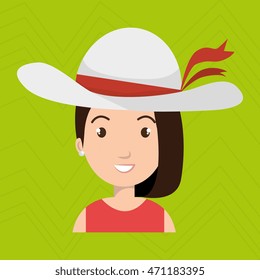 traveler woman tourist icon vector illustration design