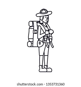 traveler woman with travel bag avatar character