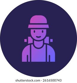 Travelers Glyph Circle Gradient Icon