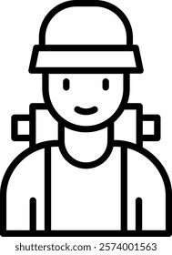 Travelers Line Vector Icon Design