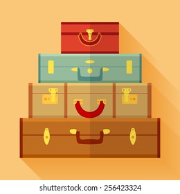 Travelers suitcases. Conceptual illustration suitable for advertising and promotion